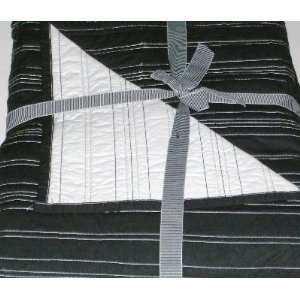  Black & White Striped Quilt King Bed Quilted Comforter 