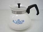 Vintage Corning Ware Blue Cornflower 6 Cup Stove Top Coffee Tea Pot