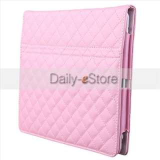 Pink Stand Leather Cover Case for iPad 2&The New iPad 3rd Gen  