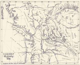 OREGON (OR) TERRITORY BY GREENWICH 1846 MAP MOTP  