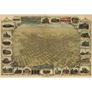  Historic Panoramic Map San Jose, California. Copyright by 