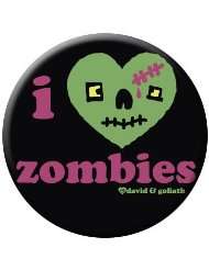 David and Goliath   I Heart Zombies~ Button/Pin~ Approx 1.25
