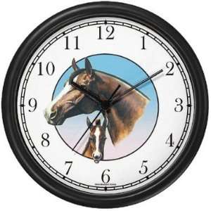  Morgan Horses   Mare and Foal Wall Clock by WatchBuddy 