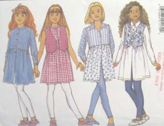 Girls Lined Vest Shirt Knit Leggings Pattern 3922 Easy  