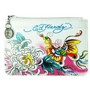  Ed Hardy Louise Coin Pouch   White 