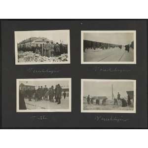   shoveling rubble,Railyard,Viatka,Women,men shoveling snow,1917 Home