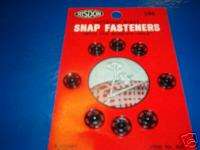 Vintage Black Snap Fasteners 12 Cards (8 Fastener ea.)  