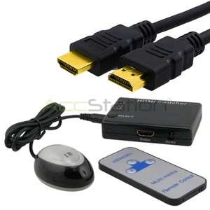 Port HDMI Switch Selector Splitter + Hi Speed Cable  