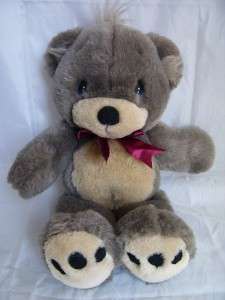   MOMENTS 1993 Gray Brown Stuffed Teddy Bear Plush Cartoon Eyes TM