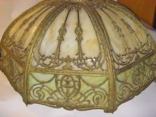   Slag Glass Filigree Table Lamp Hubbard Miller Handel TRUE AUCTION NR