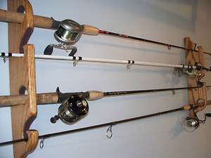 FISHING ROD & REEL RACK HOLDER OF 4 (GREAT X MAS GIFT) WALL OR CEILING 