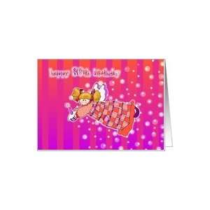  80 years old Angel or Fairy Magic Happy Birthday Card Card 