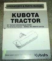 Kubota Tractor 60 Rotary Broom Operators Parts Manual  