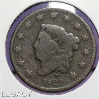 1829 MATRON HEAD LARGE CENT EARLY DATE (GI  