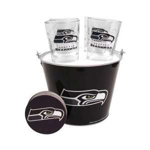 Seattle Seahawks Pint Glasses and Beer Bucket Set  Seattle Seahawks 