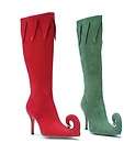 women s sexy christmas joy elf boot faux suede green