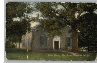 Old Postcard~Stone Church~Elm Grove~Wheeling,WV  