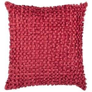  22 Red Ribbon Weave Decorative Down Throw Pillow