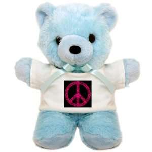  Teddy Bear Blue Flowered Peace Symbol PBB 