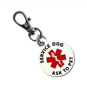   Service Dog Ask To Pet Medical Alert 1.25 Inch Aluminum Dog Tag Pet