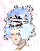 WINTER SPIRIT Snow scenic Unmounted rubber stamps SHEET  