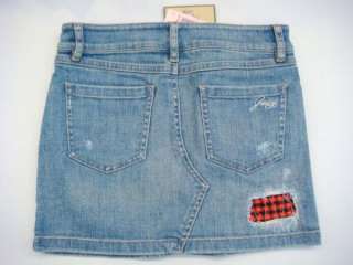 NWT Juicy Couture Bunny Repair PatchedG Denim Skirt 10  