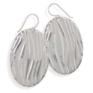   High Polished Sterling Silver Oval Drop Earrings   JewelryWeb Jewelry