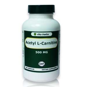  Vitanherbs ACETYL L CARNITINE, 500mg, 60 Capsules Health 