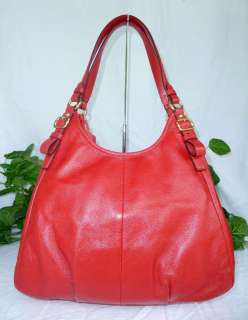 NWT COACH Madison Maggie Cherry Red Leather Hobo Shoulder Bag 16503 