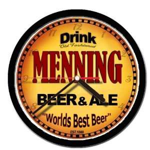  MENNING beer and ale cerveza wall clock 