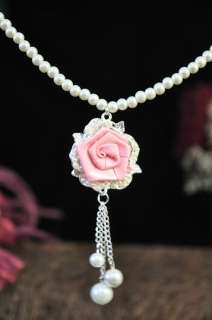 Wedding/Bridal Elegant Pink Flower Imitation Special Pearl Necklace 