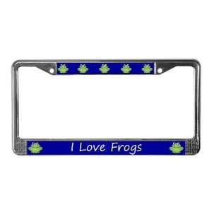  Blue I Love Frogs Pets License Plate Frame by  
