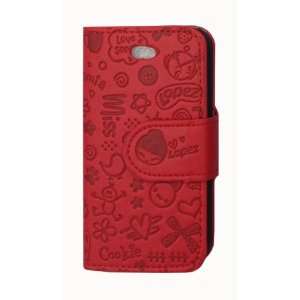  Red Cute Lovely Flip Leather Case Cover Pouch for Apple 