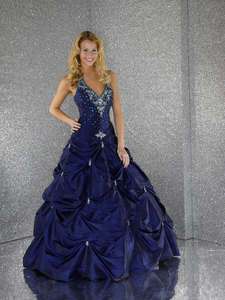Stock New Navy blue Prom Evening Dress stock size 6 8 10 12 14 16 