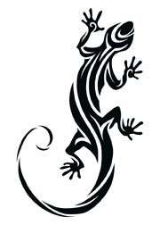 TRIBAL GECKO Temporary Tattoo LARGE Size  