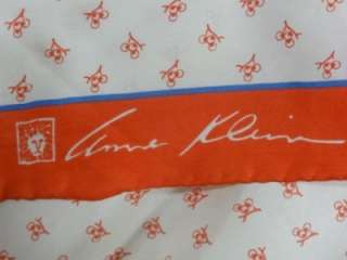 203s31 ~ ANNE KLEIN ~ Ladies Silk Scarf Square ~ Orange  