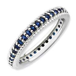 Sterling Silver Stackable Expressions Sapphire Anniversary Wedding 