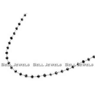 18.00ct FANCY FACETED BLACK DIAMOND BEADS BY THE YARD NECKLACE 14k 