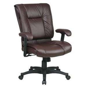  Office Star WorkSmart Mid Back Executive Leather Chair w 