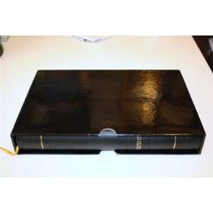  Russian Black Leather Bible / Protective Case, Golden 