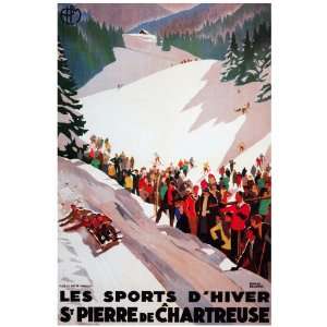 11x 14 Poster.  D Hiver  French Sport Poster. Decor with Unusual 