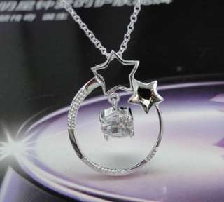 925 Sterling Silver Plated Star Circle Necklace JN181  