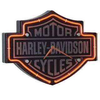 Harley Davidson® Etched Bar & Shield Shaped Neon Clock