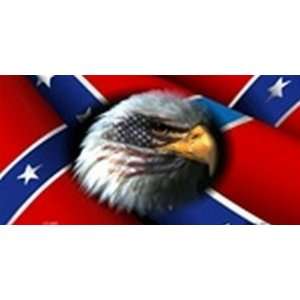  Rebel Flag with American Flag and Eagle License Plates 