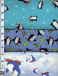 yards Christmas Prints ~Penguin prints ~ lot #a52  