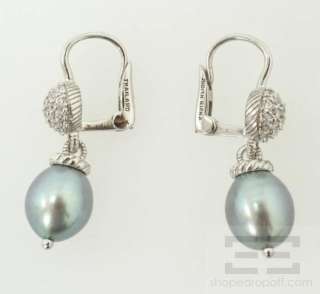 Judith Ripka Sterling Silver Diamonique & Cultured Pearl Dangle 