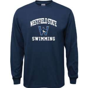 Westfield State Owls Navy Youth Swimming Arch Long Sleeve T Shirt 