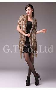 0328 Winter women rabbit fur vest gilet sleeveless shawls with pocket 