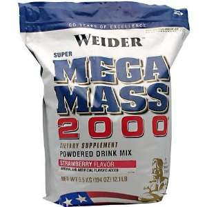  Weider Health and Fitness Super Mega Mass 2000, Strawberry 