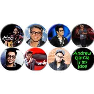   of 8 ANDREW GARCIA Pinback Buttons 1.25 Pins / Badges American Idol